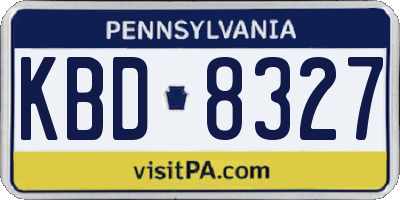 PA license plate KBD8327
