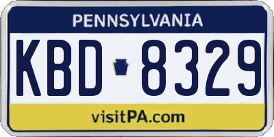 PA license plate KBD8329