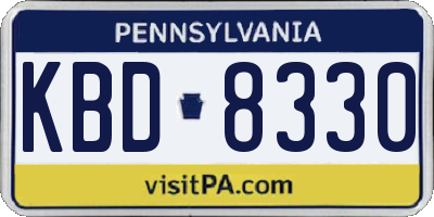 PA license plate KBD8330