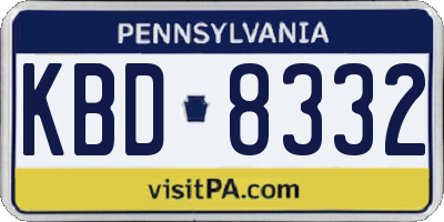 PA license plate KBD8332