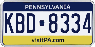 PA license plate KBD8334