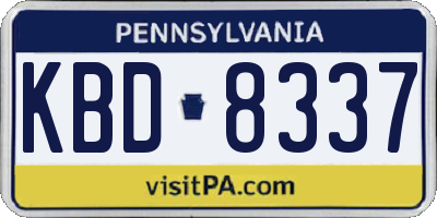 PA license plate KBD8337