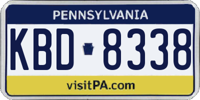 PA license plate KBD8338