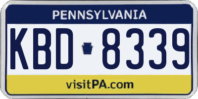PA license plate KBD8339