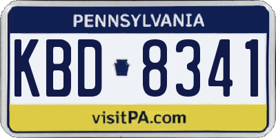 PA license plate KBD8341