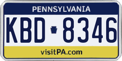 PA license plate KBD8346