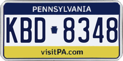 PA license plate KBD8348