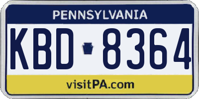 PA license plate KBD8364