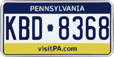 PA license plate KBD8368