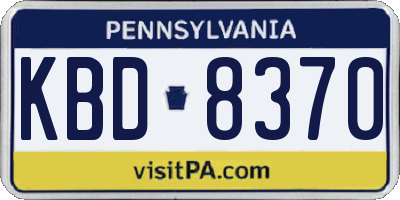PA license plate KBD8370