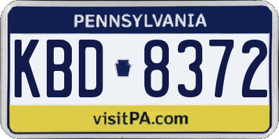 PA license plate KBD8372