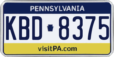 PA license plate KBD8375