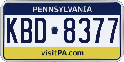 PA license plate KBD8377