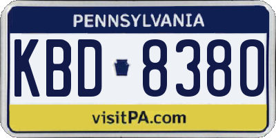 PA license plate KBD8380