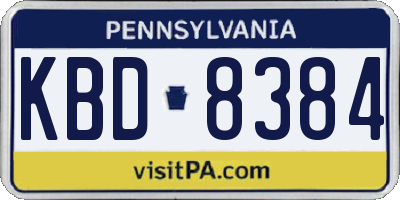 PA license plate KBD8384
