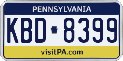 PA license plate KBD8399