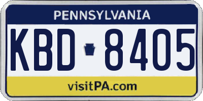 PA license plate KBD8405