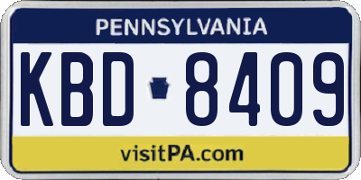 PA license plate KBD8409