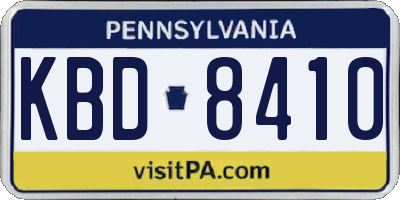 PA license plate KBD8410