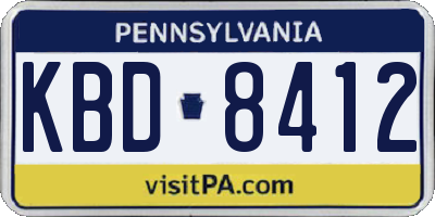 PA license plate KBD8412