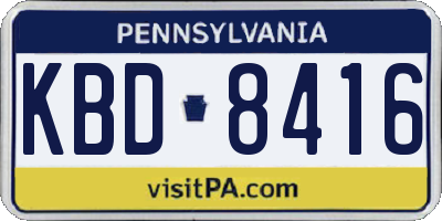 PA license plate KBD8416