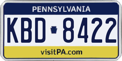 PA license plate KBD8422