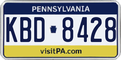 PA license plate KBD8428