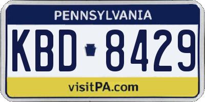 PA license plate KBD8429