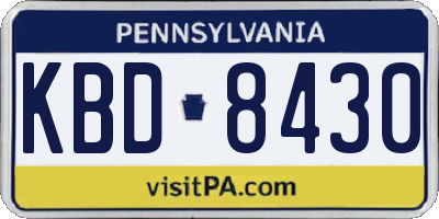 PA license plate KBD8430