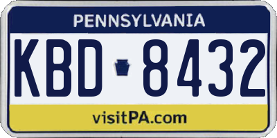 PA license plate KBD8432