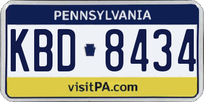 PA license plate KBD8434