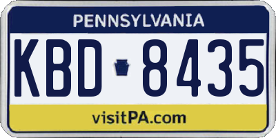 PA license plate KBD8435