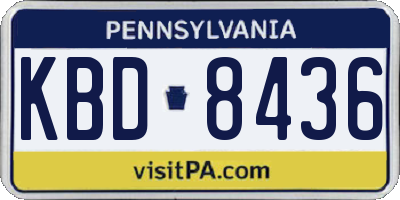 PA license plate KBD8436