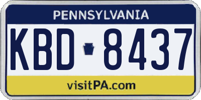 PA license plate KBD8437