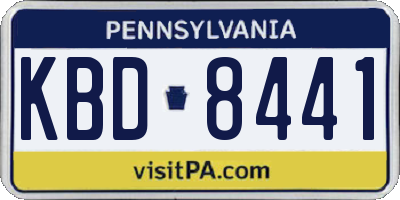 PA license plate KBD8441