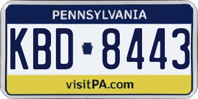 PA license plate KBD8443