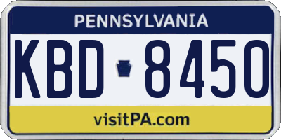 PA license plate KBD8450