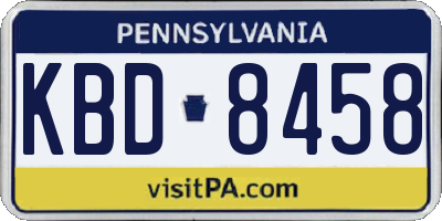 PA license plate KBD8458