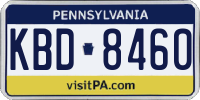 PA license plate KBD8460