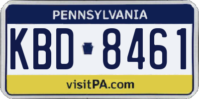 PA license plate KBD8461
