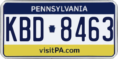 PA license plate KBD8463