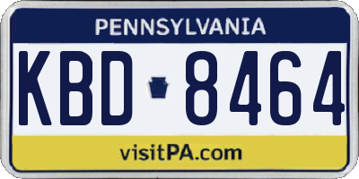 PA license plate KBD8464