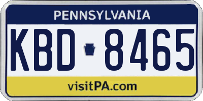 PA license plate KBD8465
