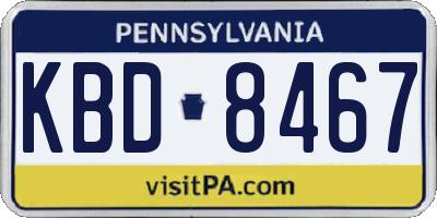 PA license plate KBD8467