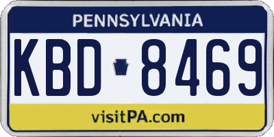 PA license plate KBD8469