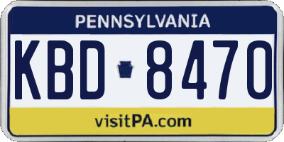 PA license plate KBD8470