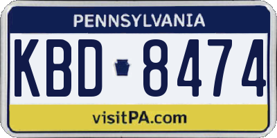 PA license plate KBD8474