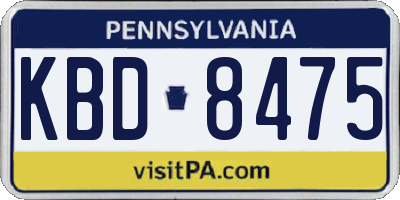 PA license plate KBD8475