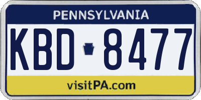 PA license plate KBD8477