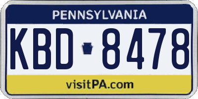 PA license plate KBD8478